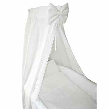 CRAVOG Babybett Himmel Weiß Betthimmel Kinderbett Chiffonhimmel Babybetthimmel 110×160 cm für Stubenwagen Babywiege