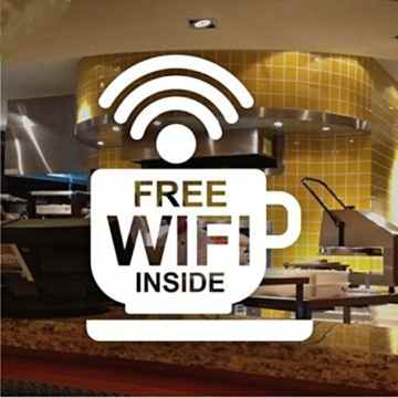 Cafe Bar Wireless-Free WIFI Sign Aufkleber Fensteraufkleber