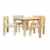 Childrens Furniture Solid Beech Wood Set of Five One Children’s Table with Four Children’s Chairs without Arm Rest Natural Varnish