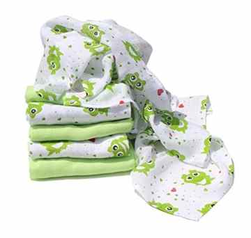 Clevere Kids Mulltücher Bärchen, Schaf & Co. Set 6 Stück Spucktücher Mullwindeln