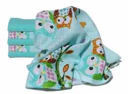 ClevereKids Mulltücher Set 6 Stück Mullwindeln mit Eulen
