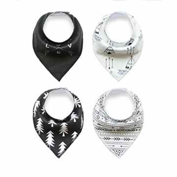 CuteOn Unisex Baby Bandana Drool Lätzchen 4 Pack Absorbent Weich Baumwolle Geschenk für Säugling Mädchen Jungen
