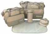 DAS ORIGINAL BOMIO® 5teiliges Baby Wickeltaschen-Set mit viel Stauraum „Khaki“