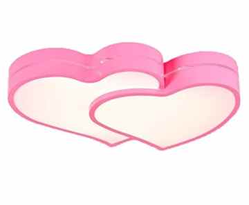 Deckenleuchte Rosa Zwei Herzen Kinderlampe Kinderzimmer Schlafzimmer Led Herz Girl Moderne Mädchen Für Mädchenzimmer Decken Hochzeit Deko Lampen Schlafzimmerlampe Herzform Herzchen Mit Pink 50CM