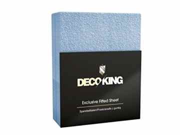 DecoKing 63514 Spannbettlaken für Kinderbett 40 x 100 – 50 x 100 cm Frottee Baumwolle Spannbetttuch, blau