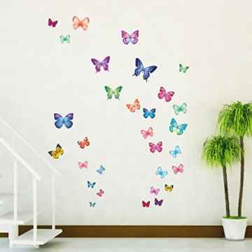 Decowall DW-1302 30 Leuchtende Schmetterlinge Wandsticker Wandaufkleber Wandtattoo Kinderzimmer