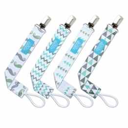 Deulia Schnullerband Saugerband Schnuller Halter Schnullerketten Für Jungen, Mädchen, Neugeborene Mit Vielen Designs, Spielzeug Schnullerketten Als Glücksbringer, 4-er Pack