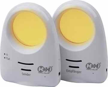 Digitales Premium Babyphone, mit Nachtlicht und Einschlaf – Melodien 300 Meter Reichweite Babyruf H + H MBF 1313