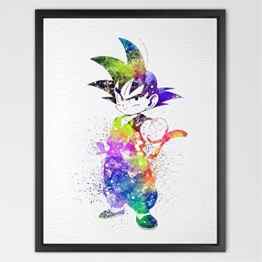 Dignovel Studios N229 Kunstdruck / Wandbild, Motiv: „Kid Goku“ aus Dragonball Z, im Aquarellstil, motivierend und Inspirierend, ungerahmt