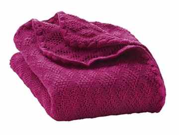 Disana Baby Wolldecke – Gestrickt aus 100% kbT Schurwolle, Farbe Beere