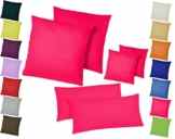 Doppelpack / 2er Set Microfaser Kissenhüllen / Kissenbezüge – Wohndekoration in schlichtem Uni Design mit Reißverschluss und in 3 Größen, 80 x 80 cm, Pink / Home-Impression