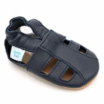 Dotty Fish – Weiche Baby und Kleinkind Lederschuhe mit Wildledersohlen – Jungen & Mädchen Sandalen – Neugeboren bis 3-4 Jahre