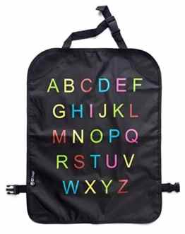 EZ-Bugz Alphabet Kick-Matten, Premium Auto Rückenlehnenschutz & Sitzschoner für Kinder (2er-Pack), Schutz für Autositz