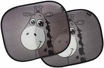 EZ-Bugz Sonnenschutz Auto Baby, Giraffen-Design 2 Stk, Sonnenblende Schutz für Kinder in Babyschale, Seitenscheibe Autosonnenschutz passt universell