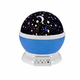 Ecandy 360° drehbarer 3 Modus Lichtprojektor, Romantisches Kosmos Sternhimmel für Schlafzimmer, Nachtlicht für Kinder, Babys, Weihnachtsgeschenk, Liebhaber, USB/Battierie betrieben.(blau)