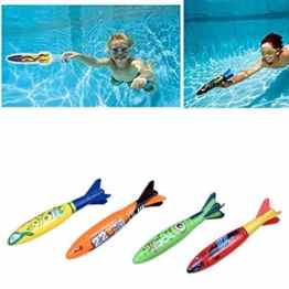 Edealing 4PCS Unterwasser Torpedo Rocket-Pool Toy Swim Dive Sticks Urlaubsspiele