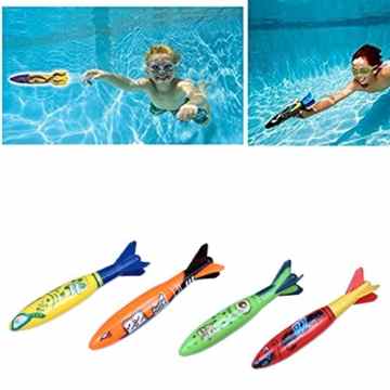 Edealing 4PCS Unterwasser Torpedo Rocket-Pool Toy Swim Dive Sticks Urlaubsspiele
