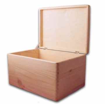 Einfache Holzkiste, nicht bemalt, 39,5 x 30 x 24 cm