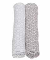 Einschlag- und Mulltücher aus Baumwoll Musselin 100×120 cm (2 Stück) – PREMIUM, 100% naturreine Baumwolle – Öko-Tex Standard 100, Fische hellbraun