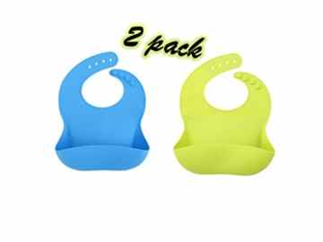 Europezwq Wasserdichte Silikon Baby Lätzchen Soft Cute für Kleinkinder Babys mit tiefen Taschen Lätzchen