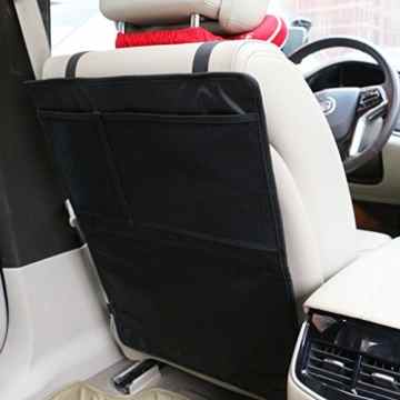 Extsud Auto-Rückenlehnenschutz Rücksitzschoner,60X45 cm,Rücksitzschutz,Auto Rücksitz-Organizer mit Ipad Fach für Kinder,Autositz Schutzmatte wasserdicht,Kick-Matten-Schutz in universeller Passform