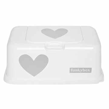 Feuchttücherbox, Funkybox weiß mit Herzen