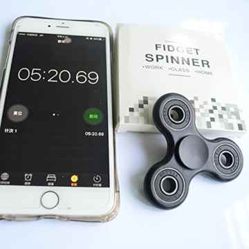 Fidget Toys Hand Spinner4-6 Minuten drehen Finger Spielzeug für Kinder und Erwachsene Spielzeug Geschenke (Black)
