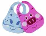 Flash SALE Weich Baby Lätzchen – wasserdicht, einfach tragen und Reinigen Lätzchen – bequem, sicher und antibakteriell, Set 2 Silikon Lätzchen für Babys und Kleinkinder, mit praktischer Baby Löffel
