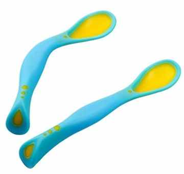 Flexibler Kunststoff Baby Feeding Spoons (2 Stück) – Blau