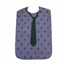 Frenchie Mini Couture Herren Erwachsene Lätzchen, weiß mit Marineblau Krawatte