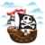 GET STICKING DÉCOR® Piraten Piratenschiff Wandtattoo, Wandsticker Kollektion, TheOriginal Pship4, Glänzend Herausnehmbar Vinyl, Multi Farbe. (Large)