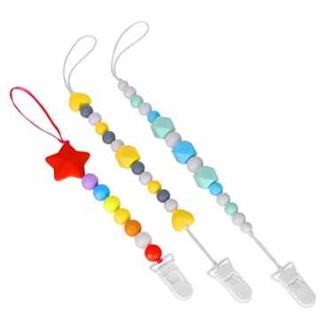 GHB Baby Schnullerkette Nuckelketten Schnullerhalter 3 Stück