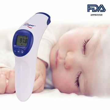 GHB Fieberthermometer Infrarot Stirntermometer Baby Berührungslos Thermometer mit LCD Anzeige FDA Zulassung für Babys Kinder Erwachsene