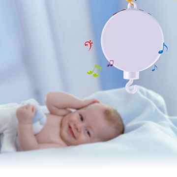 GHB Spieluhr Baby elektrische Spieluhr Spielzeug mit 12 Schlaflied und Micro-SD-Speicherkarte für Babymobile