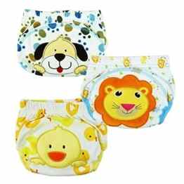 GVESS 3 Stück Multifunktion Baby Unterhosen – Wiederverwendbare Waschbare Elastische Baby Windeln Windelhose / Unterwäsche zum Toilettentraining Töpfchentraining Trainerhose, Baumwolle, Cartoon Pattern