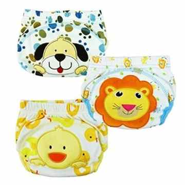 GVESS 3 Stück Multifunktion Baby Unterhosen – Wiederverwendbare Waschbare Elastische Baby Windeln Windelhose / Unterwäsche zum Toilettentraining Töpfchentraining Trainerhose, Baumwolle, Cartoon Pattern