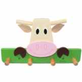 Garderobe Cow grün Kleiderhaken Jackenhaken Haken Kleidung Kuh Bauernhof Kinderkleiderhaken NEU