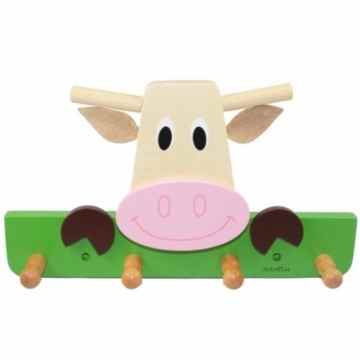 Garderobe Cow grün Kleiderhaken Jackenhaken Haken Kleidung Kuh Bauernhof Kinderkleiderhaken NEU