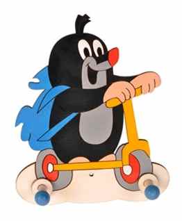 Garderobehaken – der kleine Maulwurf – Holz Kinder 2 Haken Kinderzimmer Garderobe Wandhaken Kleiderhaken