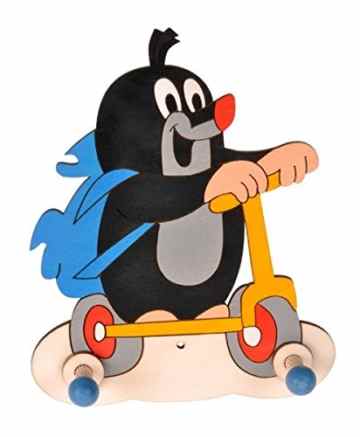 Garderobehaken – der kleine Maulwurf – Holz Kinder 2 Haken Kinderzimmer Garderobe Wandhaken Kleiderhaken