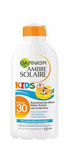 Garnier Ambre Solaire Sonnencreme Kids / Sonnenschutz-Milch für Kinder extra wasserfest / LSF 30, 1er Pack – 200 ml