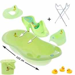 GoFuture Babybadewanne Babywannen Sets mit klappbaren Ständer und Badespielzeug 102 cm