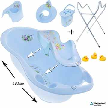 GoFuture Babybadewanne Babywannen Sets mit klappbaren Ständer und Badespielzeug 102 cm