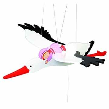 Goki 52929 Schwingtier Storch mit Baby