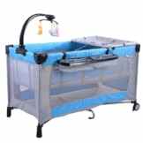 Goplus Kinderreisebett Spielstall Babybett Laufstall Klappbett mit Wickeltisch und Mobile Farbwahl