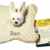 Grünspecht Bio Leinsamenkissen Hase 100% Baumwolle mit Ihrem Wunschnamen bestickt, ideales Geschenk für Babys und Kleinkinder zur Geburt, Taufe, Ostern, Weihnachten