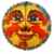 HAAC Lampion bunt mit Motiv Mond oval 35 cm für Feste Laternenumzug