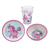 HABA Einhorn Glitzerglück 3er Set 300569 300570 300468 Schüssel + Teller + Becher