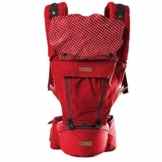 HappyCherry® Für 3-48 Monate Baby Bauchtrage Kindertrage Rückentrage Komfortbabytrage mit Sitzfläche Rot/Dunkelbalu/Violett