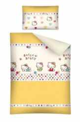 Hello Kitty Baby Bettwäsche 100×135 cm, Kissen 40×60 cm 100 % Baumwolle Gelb